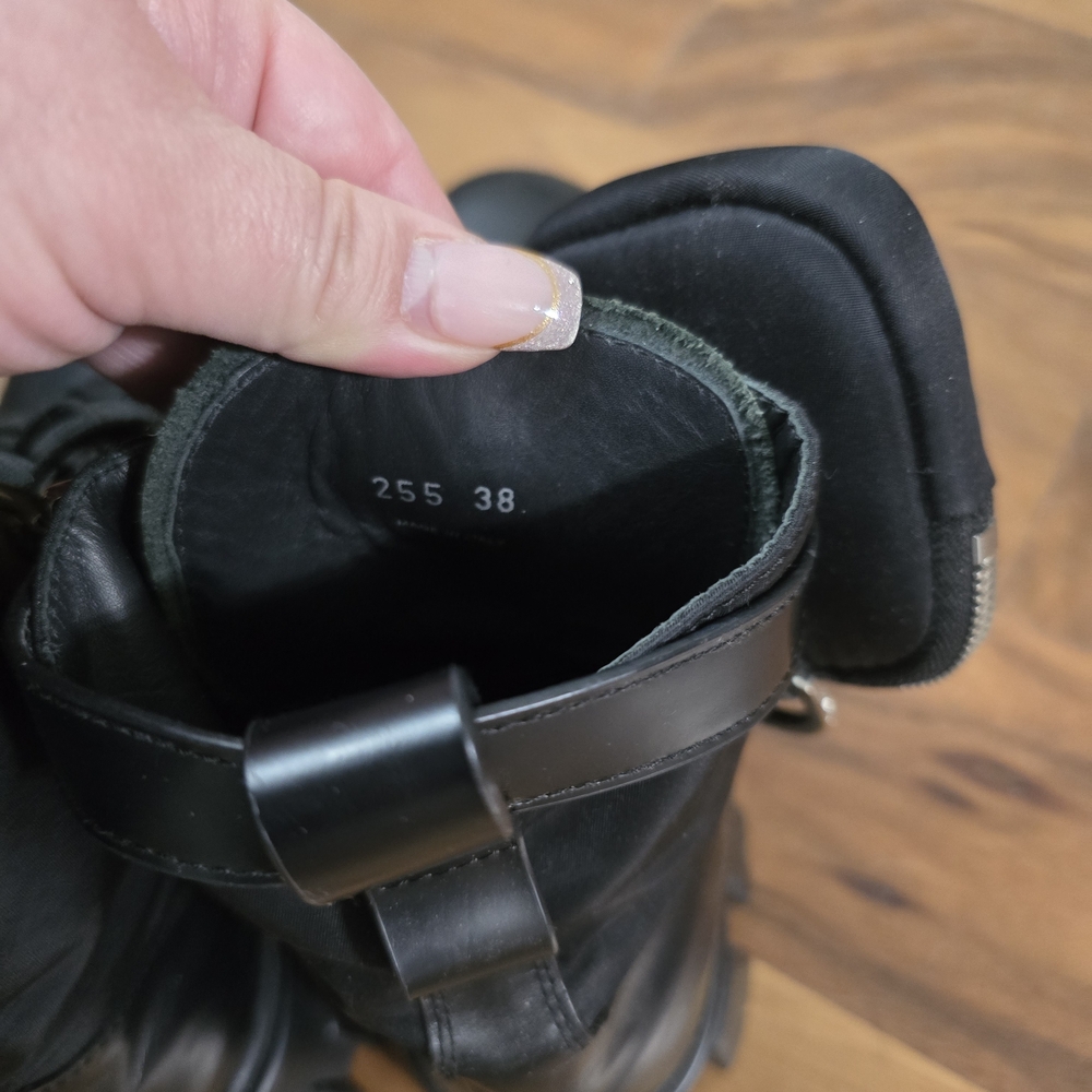 Prada Black Leather Combat Boots - Picture 5 of 7